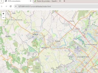 Mapa de Leaflet con el mapa base de OpenStreetMap cargado sobre la Sabana de Bogotá